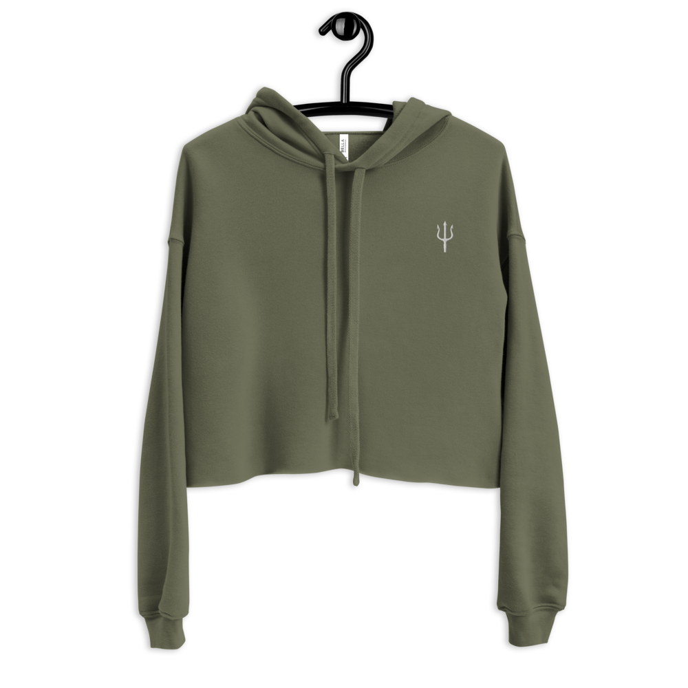 Women's oversized cropped hoodie - Marine green