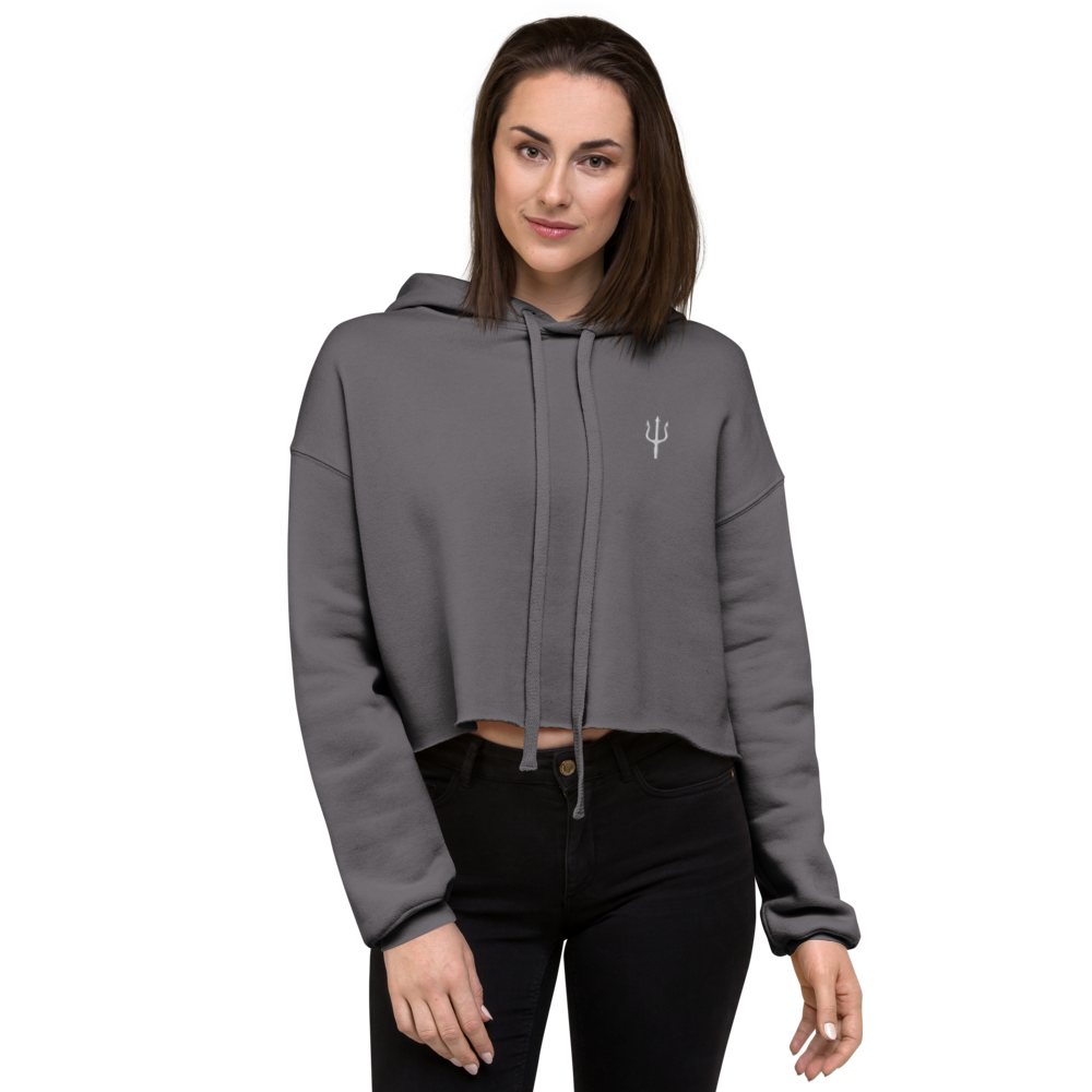 Women's oversized cropped hoodie - storm