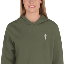 Afbeelding in Gallery-weergave laden, Women&#39;s oversized cropped hoodie - Marine green
